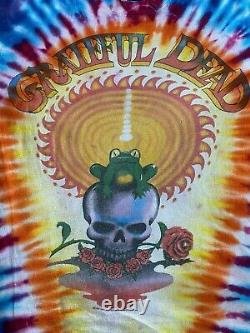 Rare Vintage GRATEFUL DEAD Tye Dye Rainbow Liquid Frog 1987 Tour NYC Shirt Sz M