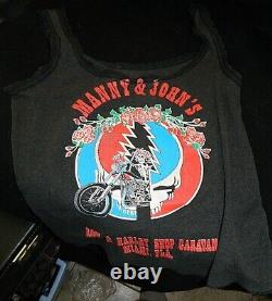 Rare Vintage Grateful Dead Harley Davidson Tank Top Womens Sz Small 3d Emblem