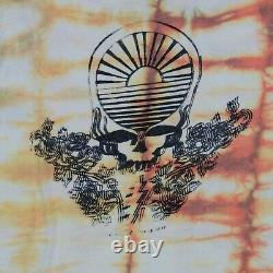 Rare Vintage Grateful Dead Head Sun Set Flowers Skull Tie Dyed T Shirt 70s 80s L