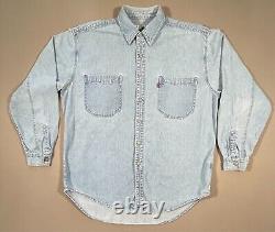 Rare Vintage Grateful Dead SYF Denim Button Up U. S. Blues Steal Your Face LG