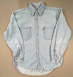 Rare Vintage Grateful Dead SYF Denim Button Up U. S. Blues Steal Your Face LG