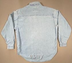 Rare Vintage Grateful Dead SYF Denim Button Up U. S. Blues Steal Your Face LG