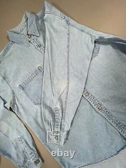 Rare Vintage Grateful Dead SYF Denim Button Up U. S. Blues Steal Your Face LG