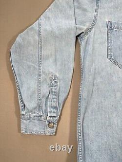 Rare Vintage Grateful Dead SYF Denim Button Up U. S. Blues Steal Your Face LG