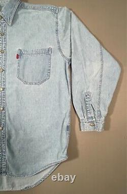 Rare Vintage Grateful Dead SYF Denim Button Up U. S. Blues Steal Your Face LG