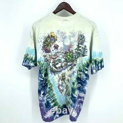 Rare Vintage Grateful Dead Ski Bear Shirt 1996 size XL Liquid Blue Tie Dye Skier