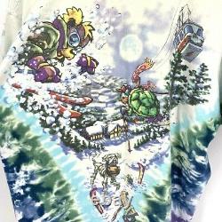 Rare Vintage Grateful Dead Ski Bear Shirt 1996 size XL Liquid Blue Tie Dye Skier