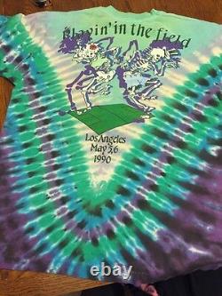 Rare Vintage Grateful Dead Soccer Olympic Velodrome 1990 Tie Dye T-Shirt Size L