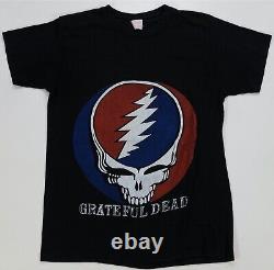 Rare Vintage SHIRT-TEX Grateful Dead Head Skull Graphic T Shirt 80s Band Black L