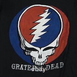 Rare Vintage SHIRT-TEX Grateful Dead Head Skull Graphic T Shirt 80s Band Black L