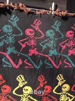 Rare Vintage grateful dead dancing skeleton throw rug/blanket