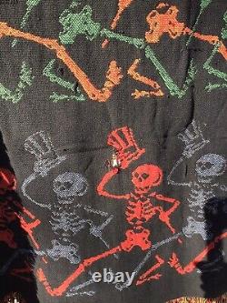 Rare Vintage grateful dead dancing skeleton throw rug/blanket