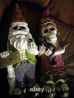 SKELETON HIPPIE LAWN GNOMES 16 set of 2 HALLOWEEN RARE! Grateful dead phish