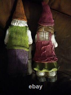 SKELETON HIPPIE LAWN GNOMES 16 set of 2 HALLOWEEN RARE! Grateful dead phish