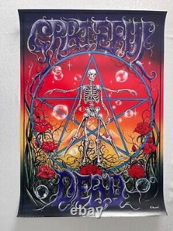 THE GRATEFUL DEAD, ILLUSTRATED BY PETER PRACOWNIK, RARE AUTHENTIC 1990's POSTER