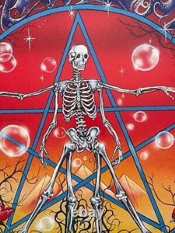 THE GRATEFUL DEAD, ILLUSTRATED BY PETER PRACOWNIK, RARE AUTHENTIC 1990's POSTER