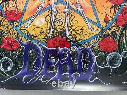 THE GRATEFUL DEAD, ILLUSTRATED BY PETER PRACOWNIK, RARE AUTHENTIC 1990's POSTER