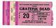 The Grateful Dead 8/20/83 Stanford Ca Frostw Amphitheatre Mega Rare Ticket Stub
