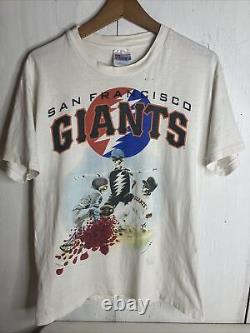 ULTRA RARE Grateful Dead VINTAGE 1995 San Francisco Giants M Men's White Shirt