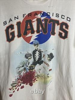 ULTRA RARE Grateful Dead VINTAGE 1995 San Francisco Giants M Men's White Shirt