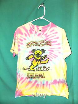 VERY RARE! VINTAGE 1991 GRATEFUL DEAD TOUR SHIRT, PASTEL TIE DYE, BIG Sz M-SHORT