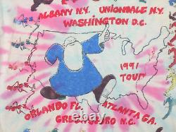 VERY RARE! VINTAGE 1991 GRATEFUL DEAD TOUR SHIRT, PASTEL TIE DYE, BIG Sz M-SHORT