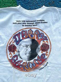 VTG 1995 Jerry Garcia RIP Tribute Chicago Weed Fest Graphic Shirt Rare USA XL