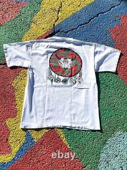 VTG 90s Grateful Dead Rare Native American Indian Headdress Skull Rose Shirt XL