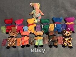 VTG Mint Rare Grateful Dead Beanie Bear Plush Pre Liquid Blue Set (11) 1st Run
