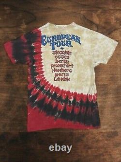 Vintage 1990 Grateful Dead Europe Tour T Shirt Men's Large Liquid Blue Rare