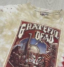 Vintage 1990 Grateful Dead Europe Tour T Shirt Men's Large Liquid Blue Rare