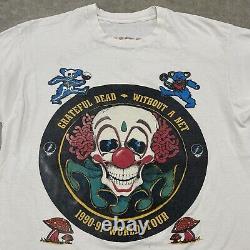 Vintage 1990 Grateful Dead Without A Net World Tour Clown T-shirt Size Medium