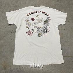 Vintage 1990 Grateful Dead Without A Net World Tour Clown T-shirt Size Medium