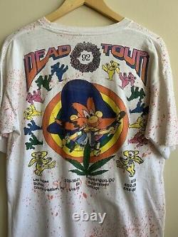 Vintage 1992 Tour Grateful Dead Yosemite Sam Shroomy Tunes Weed Tee Shirt Rare
