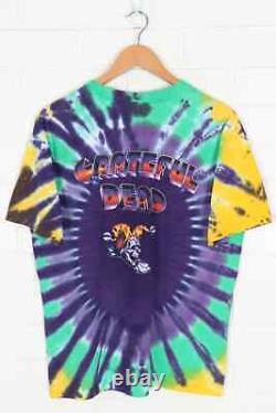 Vintage 1993 GRATEFUL DEAD Skeleton Jack in the Box RARE Tie Dye T-Shirt (L)
