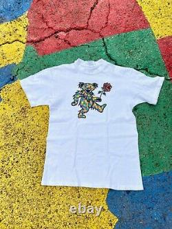 Vintage 1993 Grateful Dead Rainbow Polka Dot Dancing Bear Rare Graphic Shirt M