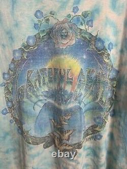 Vintage 1993 Mike DuBois Blue Teal Tie Dye Grateful Dead Rare Butterfly Flower