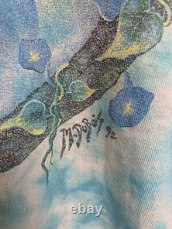 Vintage 1993 Mike DuBois Blue Teal Tie Dye Grateful Dead Rare Butterfly Flower
