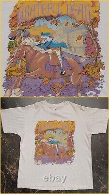 Vintage 1993 RARE Grateful Dead Boston Garden XL Tour Shirt Colonial Horse Folk