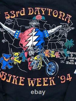 Vintage 1994 Grateful Dead 53rd Daytona Bike week Band T-shirt size XL rare