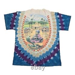 Vintage 2000 Green Blue Grateful Dead Liquid Blue Tie Dye T-shirt Large Rare