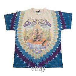 Vintage 2000 Green Blue Grateful Dead Liquid Blue Tie Dye T-shirt Large Rare