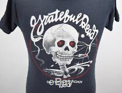 Vintage 80's Grateful Dead 1980 On The Road Again Skull Rock Tour T Shirt L Rare