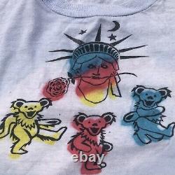 Vintage 80s The Grateful Dead Dancing Bears 1980 Parking Lot T-Shirt Rare