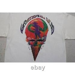 Vintage 90s Grateful Dead Chicago Dead Ice Cream 1990 Size L Rare Liquid Blue