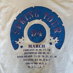 Vintage 90s Grateful Dead Shirt Spring Tour 1994 Dubois L Rare GDM March White