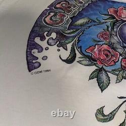 Vintage 90s Grateful Dead Shirt Spring Tour 1994 Dubois L Rare GDM Rock White