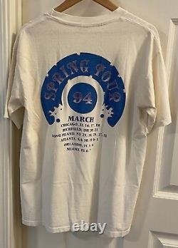 Vintage 90s Grateful Dead Shirt Spring Tour 1994 Dubois L Rare GDM Rock White