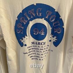 Vintage 90s Grateful Dead Shirt Spring Tour 1994 Dubois L Rare GDM Rock White