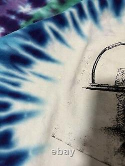 Vintage 90s Jerry Garcia Tribute Shirt XXL Rare Tie Dye Blue Purp Grateful Dead
